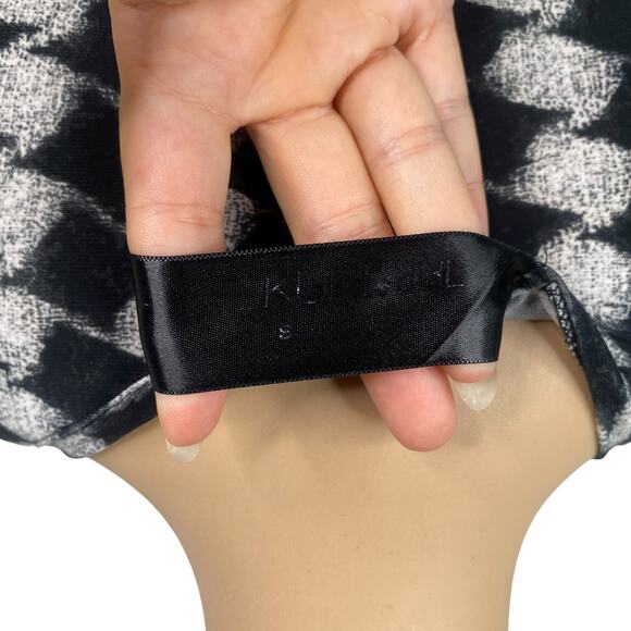 Norma Kamali Rare Houndstooth Long Sleeve Crew Neck Midi Dress SZ S - Picture 6 of 7